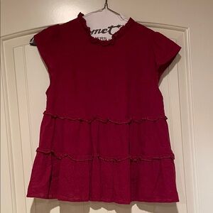 Gorgeous Burgandy Ruffled Tiered Top